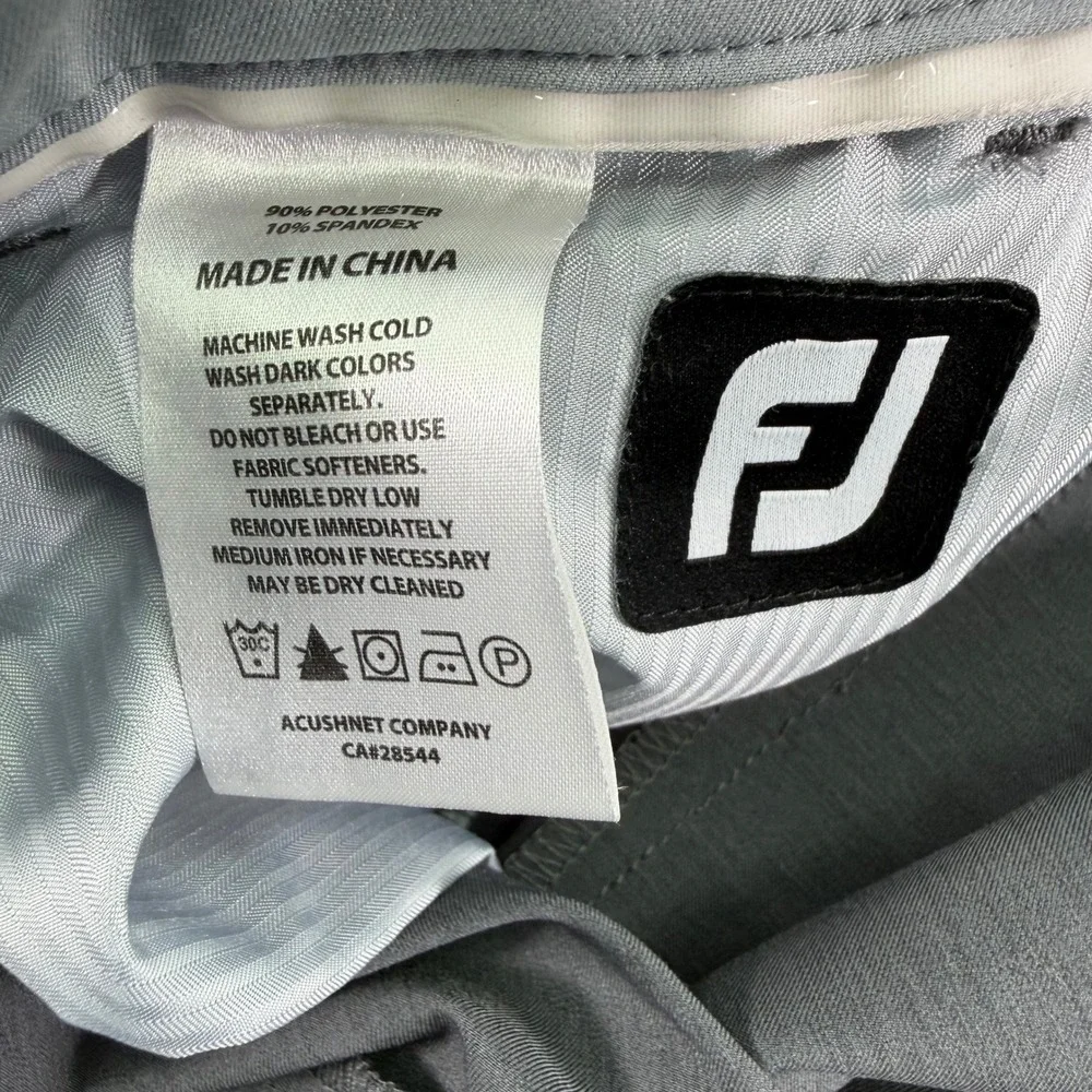 FJ FootJoy Pants Mens 38x30 Grey‎ Performance Golf Stretch Poly Spandex